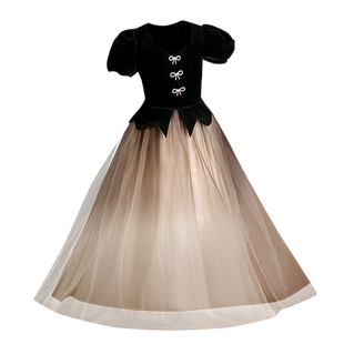 女童晚礼服生日公主裙高端花童婚礼蓬蓬纱儿童小主持人钢琴演出服