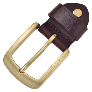 JEEP皮带扣男士头层牛皮皮带扣头铜扣卡子吉普配件龙头3.8CM针扣