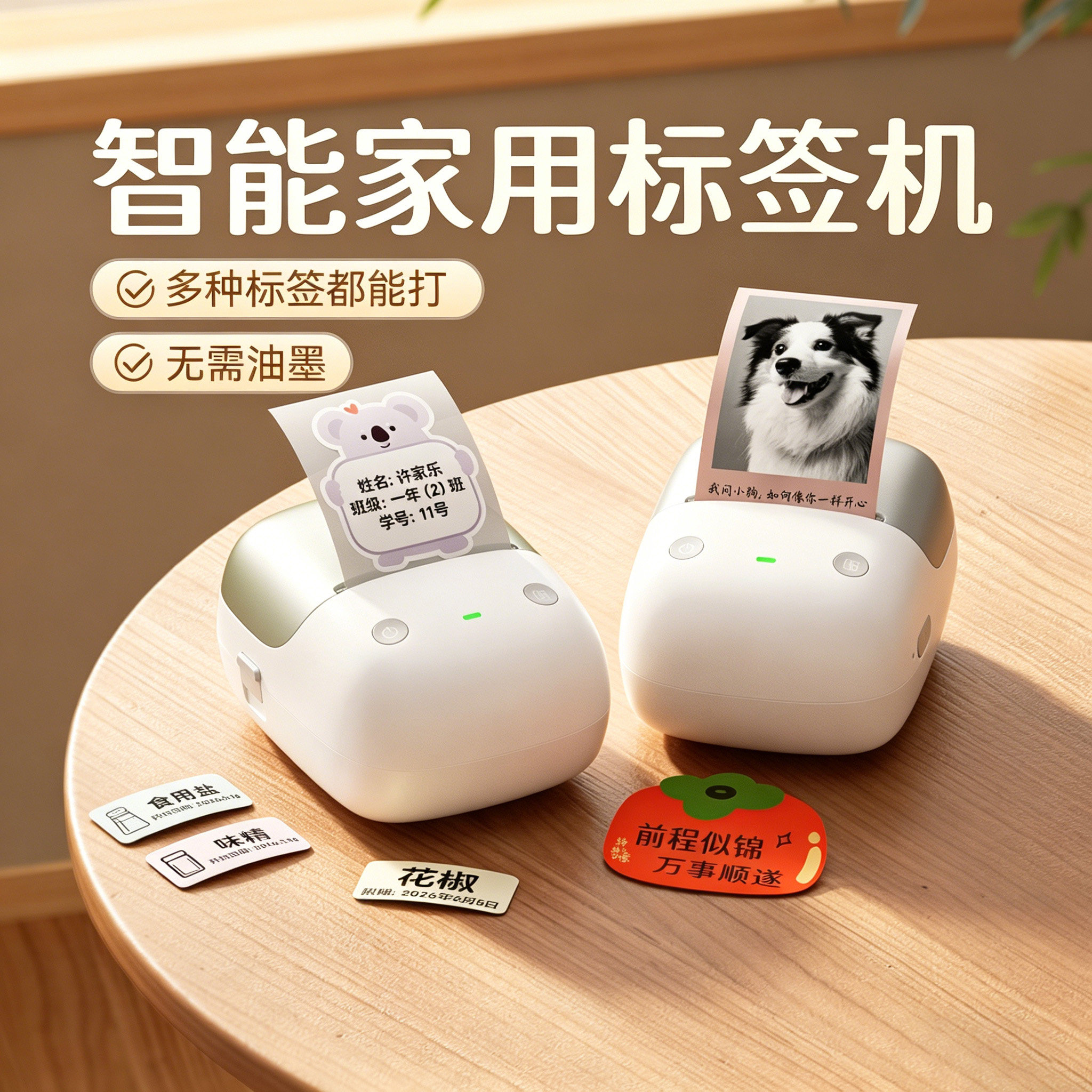 精臣B2Pro家用标签打印机厨房冰箱食品化妆品收纳姓名贴手账开关不干胶贴纸彩色蓝牙热敏防水小型智能打印机