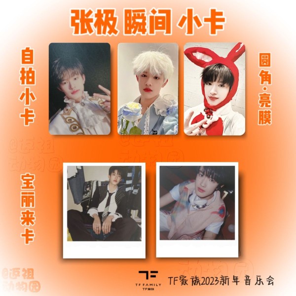 TF家族三代张极瞬间新年音乐会小卡宝丽来卡自印饭制同款周边3代