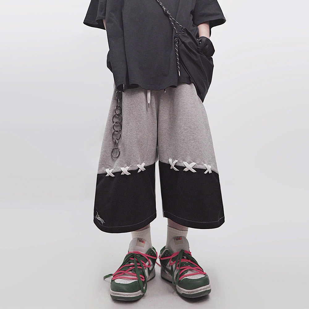 嘻哈潮牌高街直筒五分裤运动短裤
