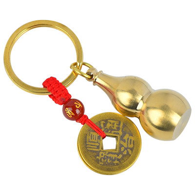 纯铜葫芦空心装朱砂的钥匙扣挂件