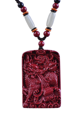 红绡朱砂火麒麟吊坠护身符挂件