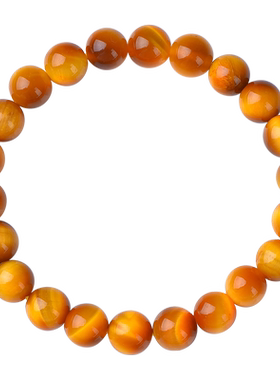 红绡天然水晶金虎眼石手链黄色招财虎晴石手串女款礼物高级感饰品