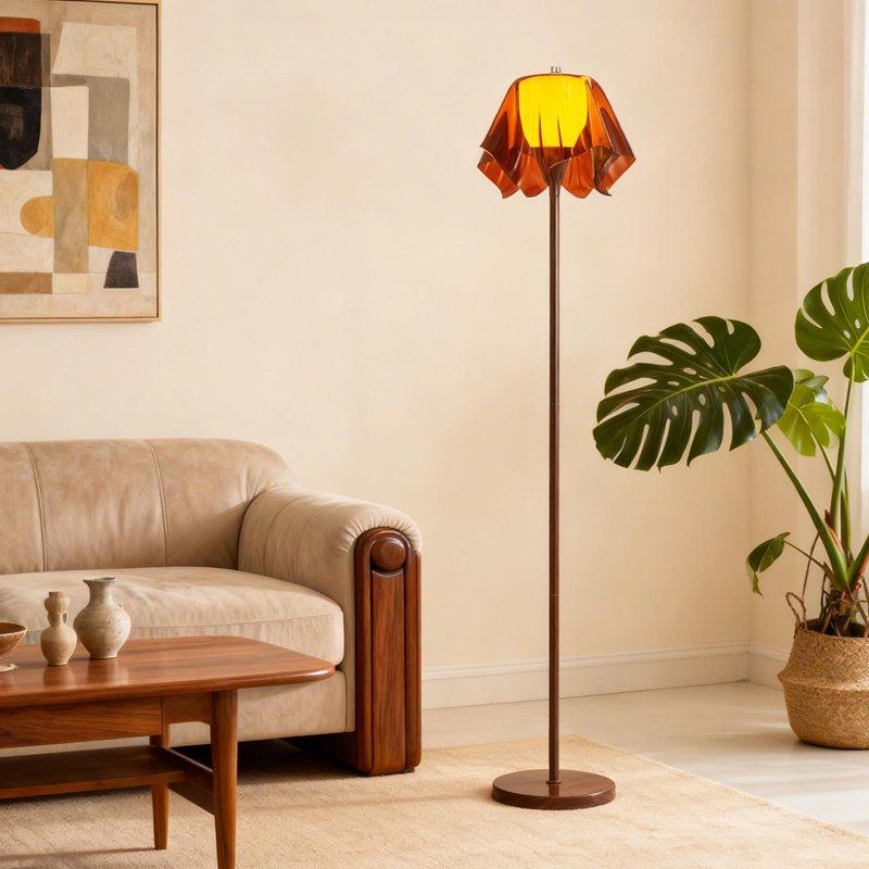 落地灯北欧复古中古客厅沙发旁装饰氛围灯高级感卧室床头灯具法式