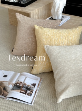 TEXDREAM态度 现代简约轻奢沙发抱枕套纯色系雪尼尔棉麻床头靠垫