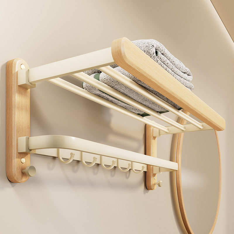 原木奶油风毛巾架实木高端卫生间浴巾置物架洗手间浴室厕所免打孔,家装主材,浴巾架/毛巾架,淘宝优惠券,粉丝福利购,淘宝优惠卷