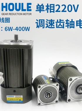 HOULE豪力 单相220V 6W-400W 调速斜齿轴电机 麻花轴调速马达