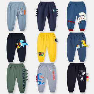 童裤2025秋季韩版新款男童运动裤恐龙卡通休闲长裤儿童纯棉卫裤子