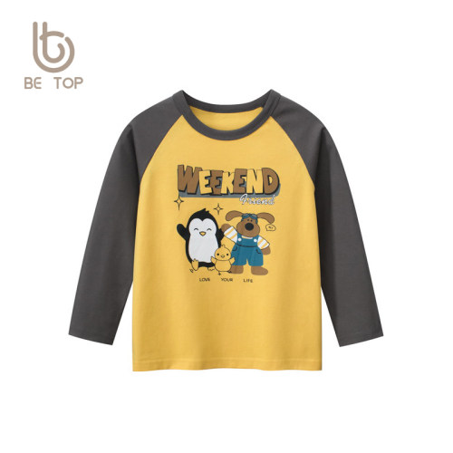 儿童长袖27kids韩版圆领卡通印花