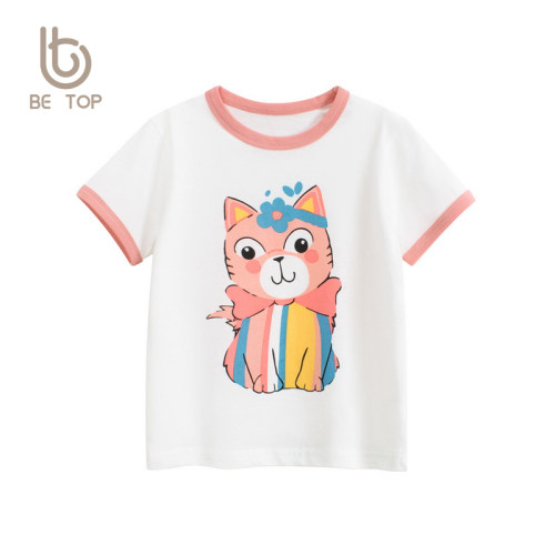 儿童短袖T恤卡通圆领套头衣服棉