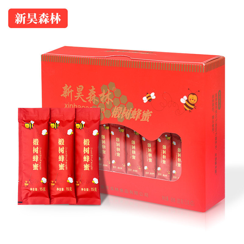 新昊森林椴树蜂蜜300g便携包装15g*20袋独立条状冲饮伊春特产食品