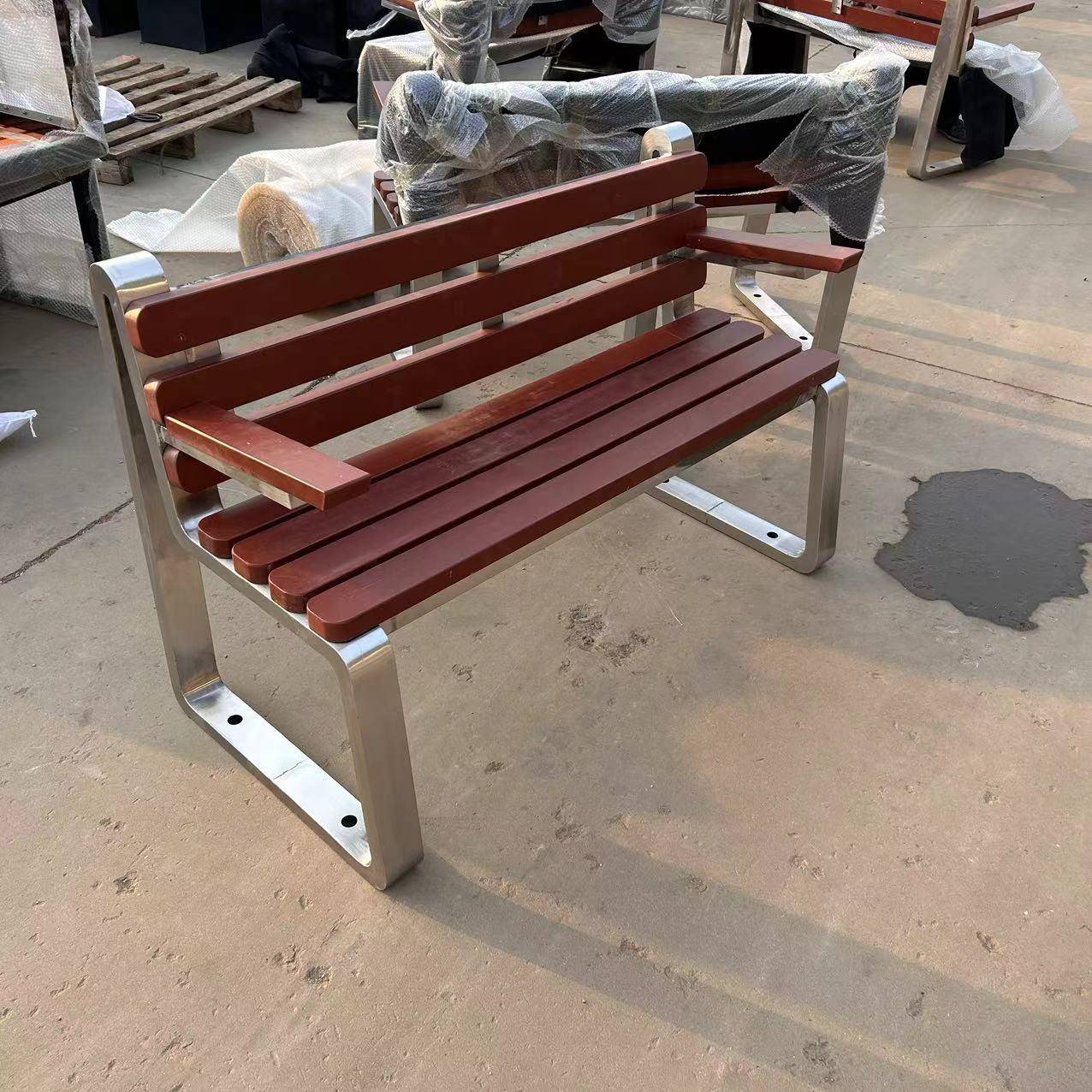 户外公园小区广场304不锈钢材质304不锈钢排椅庭院休闲长条椅