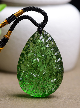 捷克陨石吊坠原石绿陨石饰品项链
