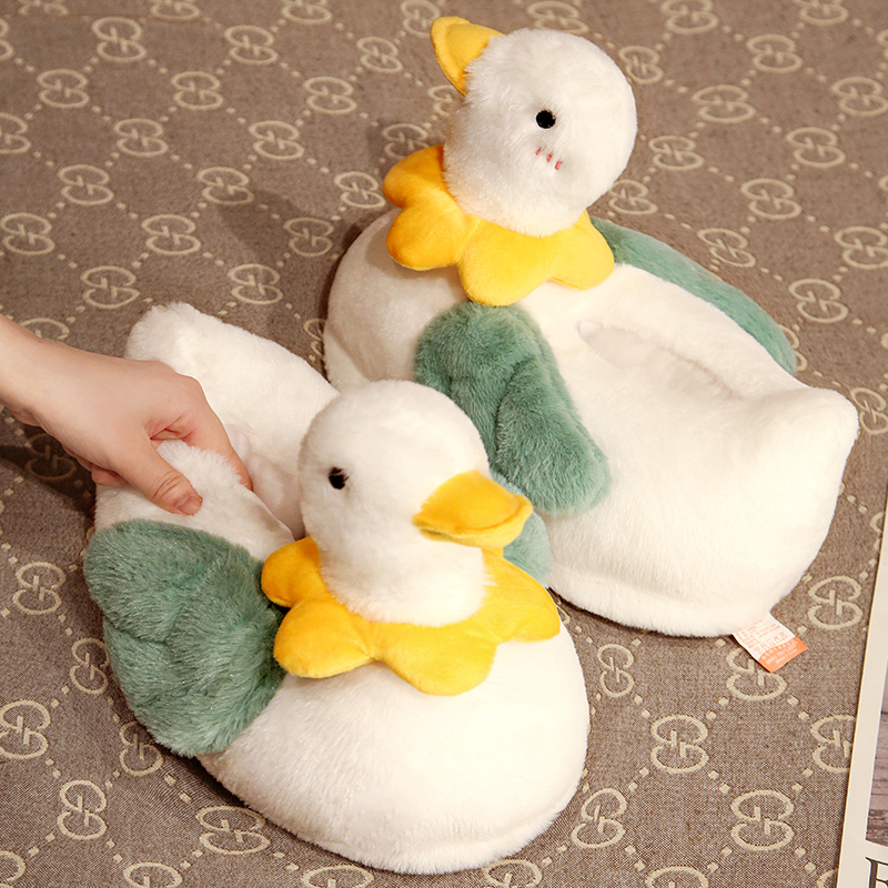 大鹅儿童棉拖鞋可爱女孩家居包跟男女童防滑卡通毛绒保暖鞋秋冬季