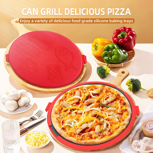 跨境新款圆形微波炉三明治烤盘可放烤箱披萨牛肉汉堡面包制作器