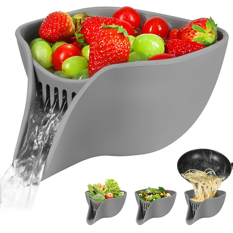 跨境热销创意硅胶沥水篮厨房水槽过滤网洗菜盆水果蔬菜清洗沥水篮,餐饮具,洗菜盆/沥水篮/漏水筛,淘宝优惠券,粉丝福利购,淘宝优惠卷