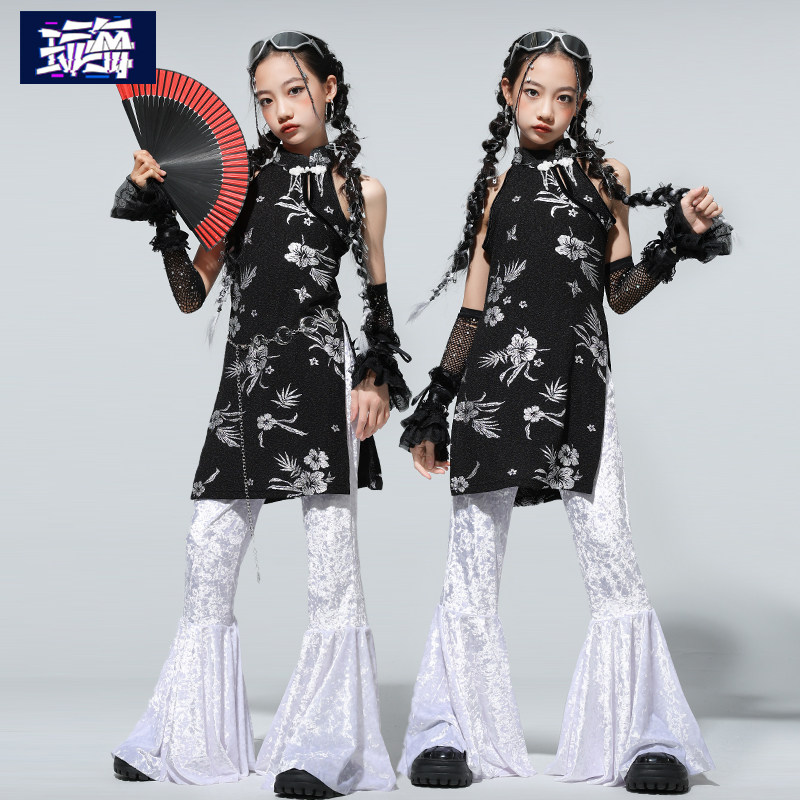 爵士舞女童服装时髦新中式舞台幼儿jazz街舞国风表演出服女孩炸街