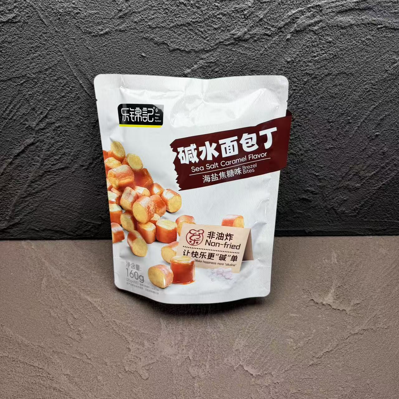 乐锦记碱水面包丁海盐焦糖味160g面包干零食休闲小吃小包包邮