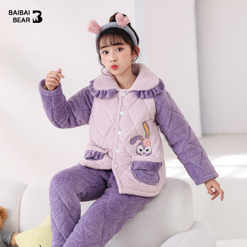 儿童冬季加厚加绒睡衣
