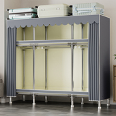 衣柜家用卧室简易组装 布衣柜加粗加厚钢管结实耐用出租房收纳柜子