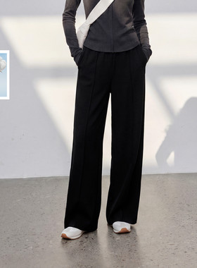 三彩丽雪leisure2026秋季新款宽松阔腿裤高腰垂感长裤显瘦女通勤
