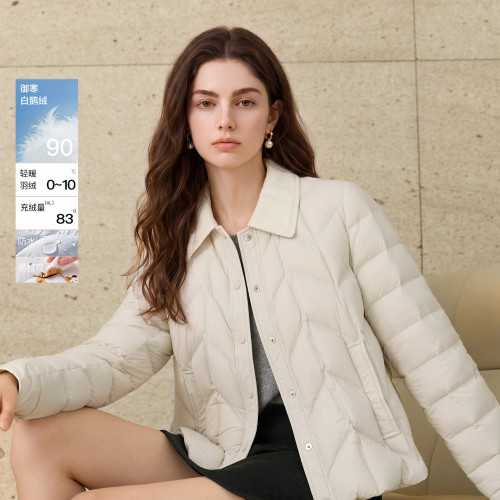 【90特白鹅绒】三彩丽雪leisure2026冬季新款轻薄羽绒服通勤女