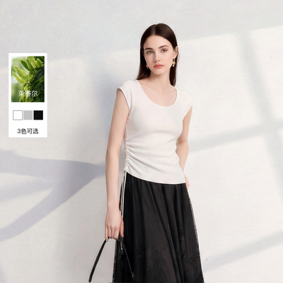【莱赛尔】丽雪leisure2026夏季新款针织衫圆领毛衫简约女