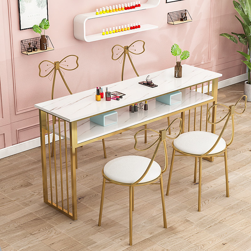 ins网红美甲店简约现代时尚大气轻奢北欧风单双三人双层修甲台桌