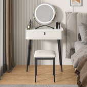 轻奢岩板化妆台现代简约小户型卧室化妆桌高级感化妆桌实木化妆台