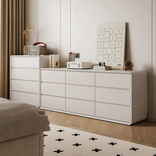 瑰真实木奶油风斗柜五斗柜家用