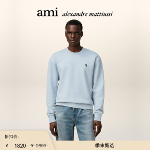 Ami Paris 男士 爱心圆领长袖 末甄选 黑色刺绣ADC棉卫衣 卫衣 季