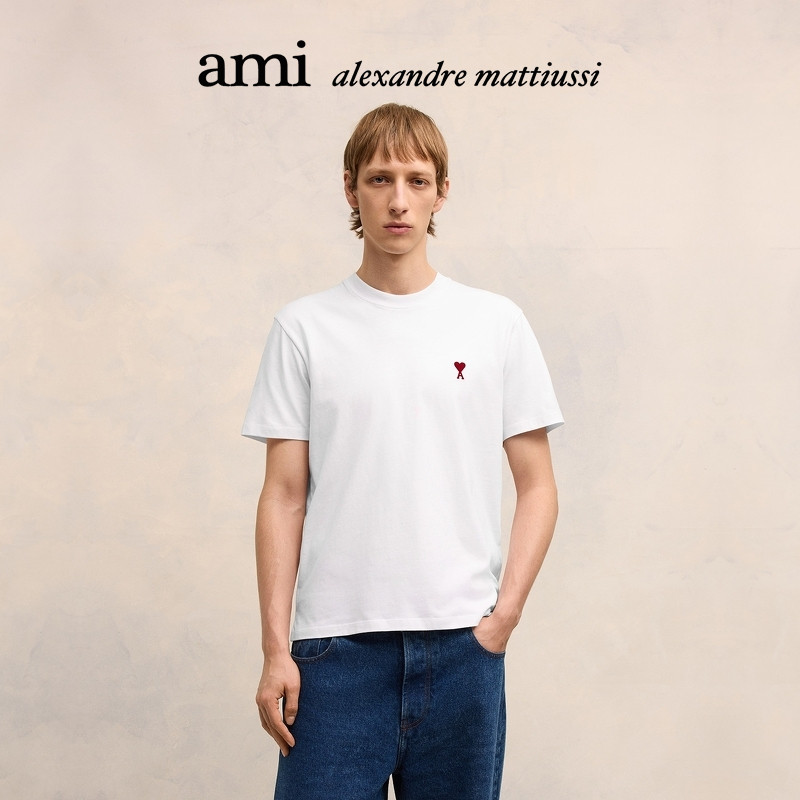 AMIPARIS红色爱心棉质短袖T恤