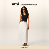 春夏新品 Ami Paris 女士罗纹针织撞色ADC爱心背心 紧身上衣