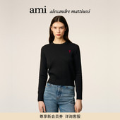 Ami 爱心针织衫 Paris 女士红色ADC美利奴羊毛毛衣