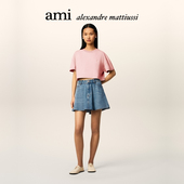 Ami Paris女士缝线ADC截短T恤 立体爱心棉质上衣
