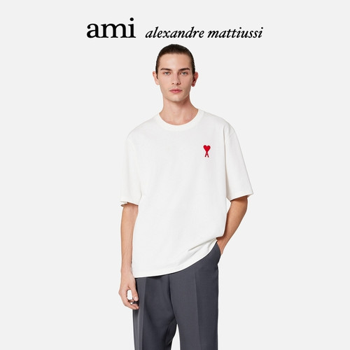 AMIPARIS红色爱心棉质短袖T恤