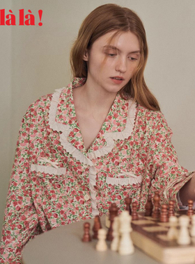 Ullala乌拉拉韩国进口睡衣女秋季长袖长裤纯棉纯棉套装休闲家居服