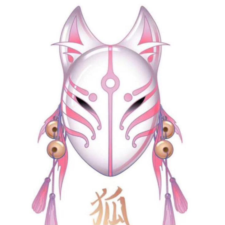抖音美如画狐妖面具 和风半脸猫全脸猫脸面具动漫狐狸cosplay面具