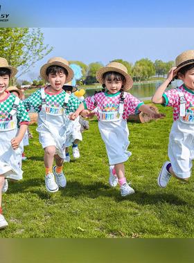 六一儿童啦啦队演出服幼儿园背带裤毕业照服装小学生运动会班服夏