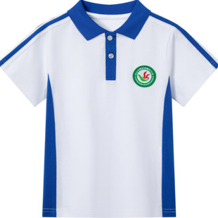 横栏小学校服透气舒适时尚百搭运动翻领夏季短袖小学生校服套装