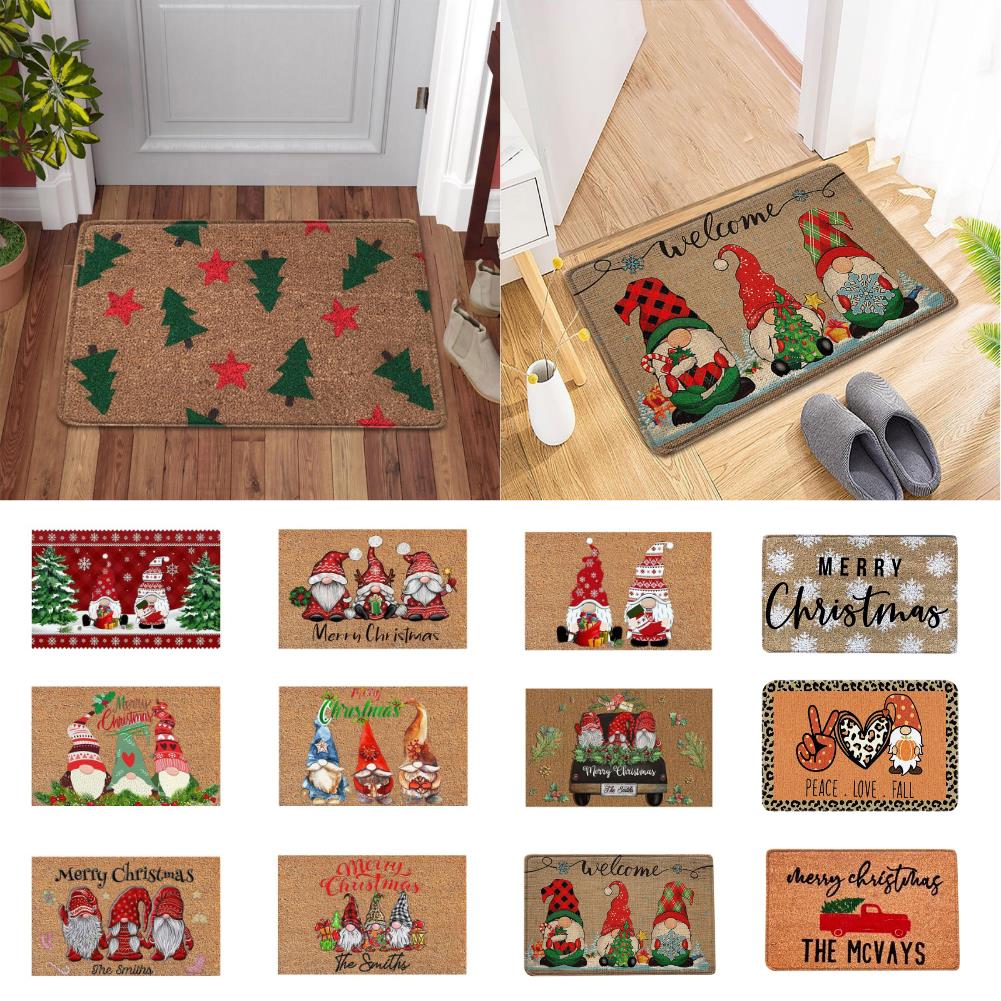 Christmas Floor Mat Non-Slip Entrance Floor Carpet Door Deco