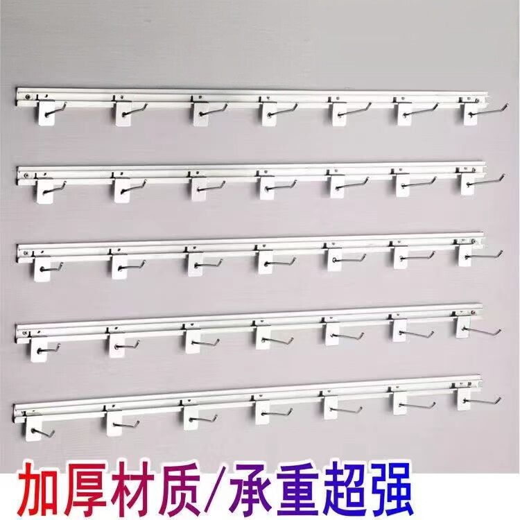 铝合金上墙横条展示架零食耳环饰品袜子槽板挂钩货架手机配件展架