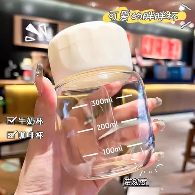 可爱胖胖杯300ml高硼硅玻璃杯