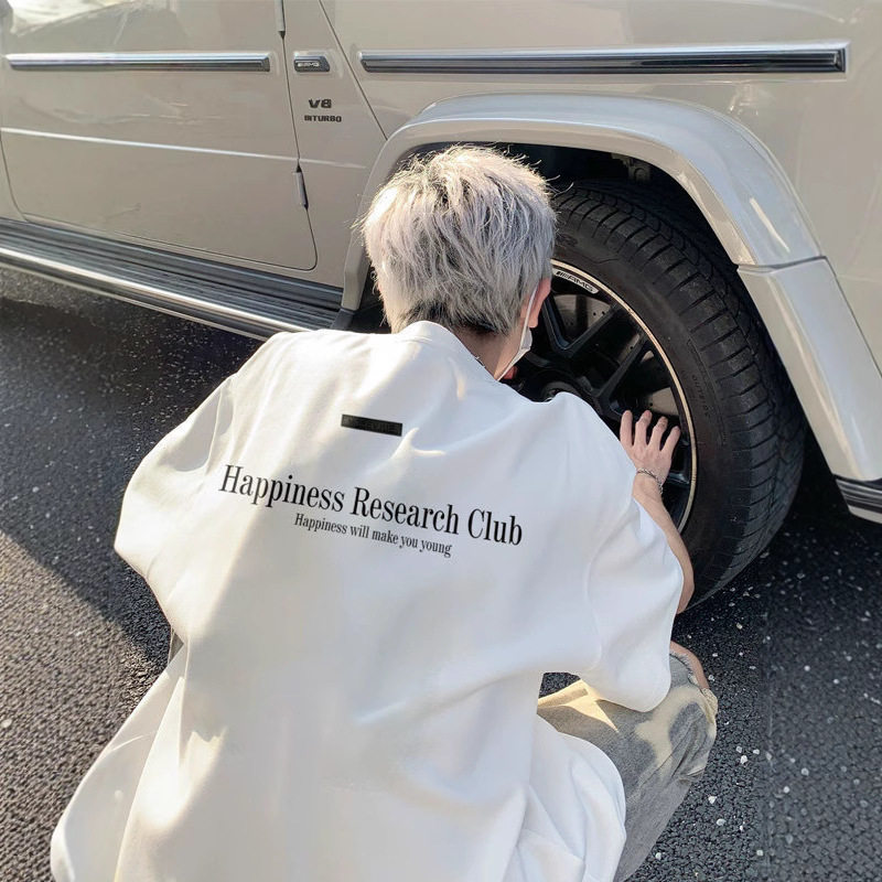 韩版薄款纯棉短袖t恤男宽松五分袖美式重磅潮牌百搭休闲半袖体恤