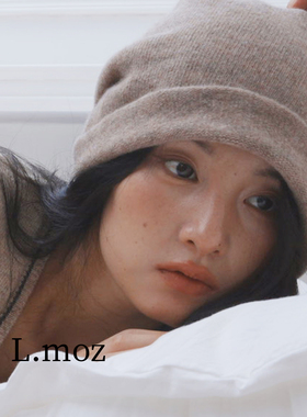 蓝墨竹LMO.Z堆堆帽子女2025冬季新款百搭显脸小包头帽保暖针织帽