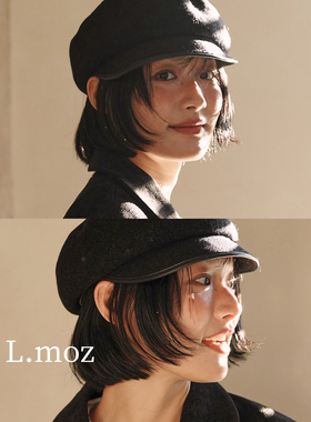 蓝墨竹LMO.Z日系复古贝雷帽子女秋冬2025新款羊毛八角画家帽