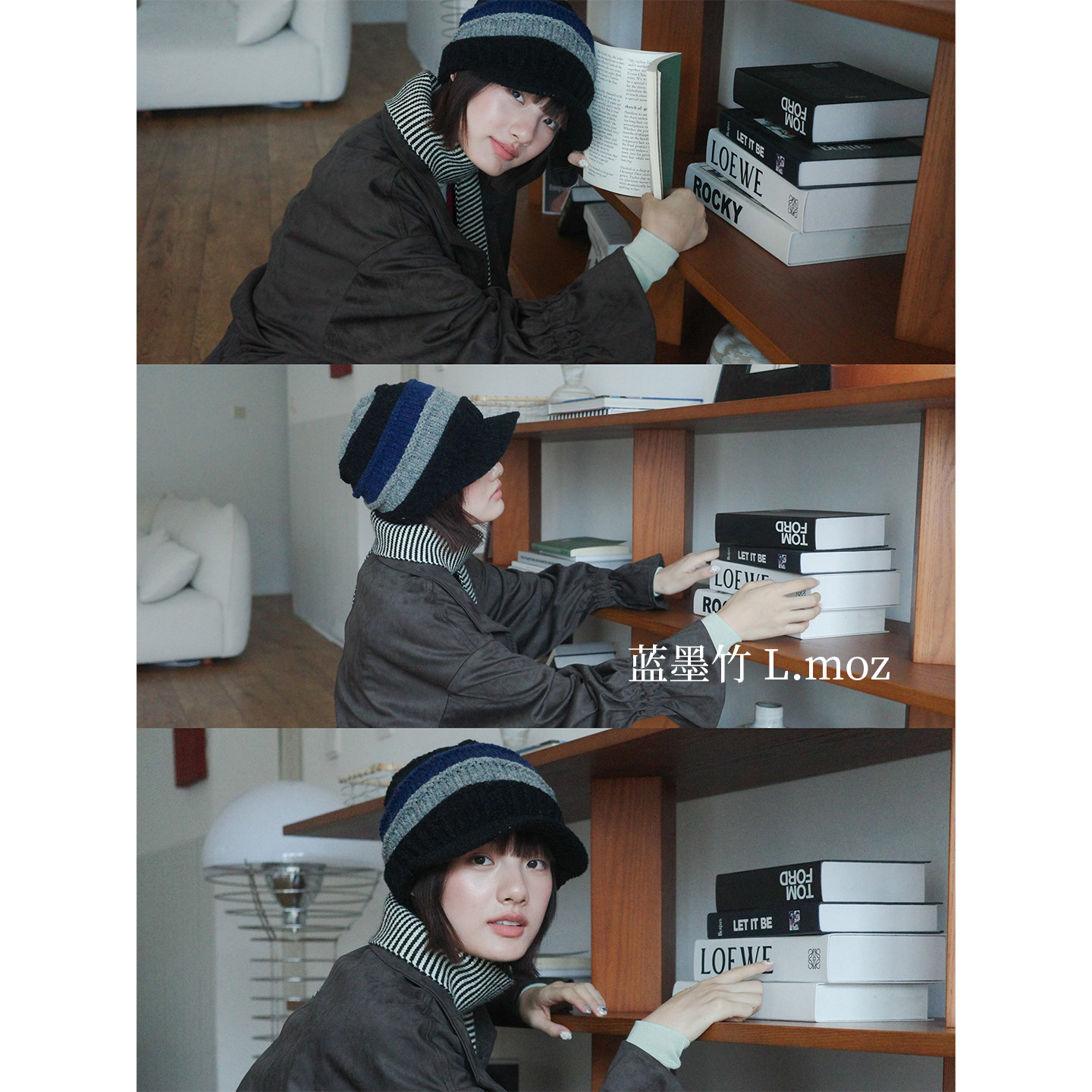 蓝墨竹L.MOZ冬季保暖鸭舌帽女2025新款大头围显脸小针织毛线帽子,服饰配件/皮带/帽子/围巾,帽子,淘宝优惠券,粉丝福利购,淘宝优惠卷