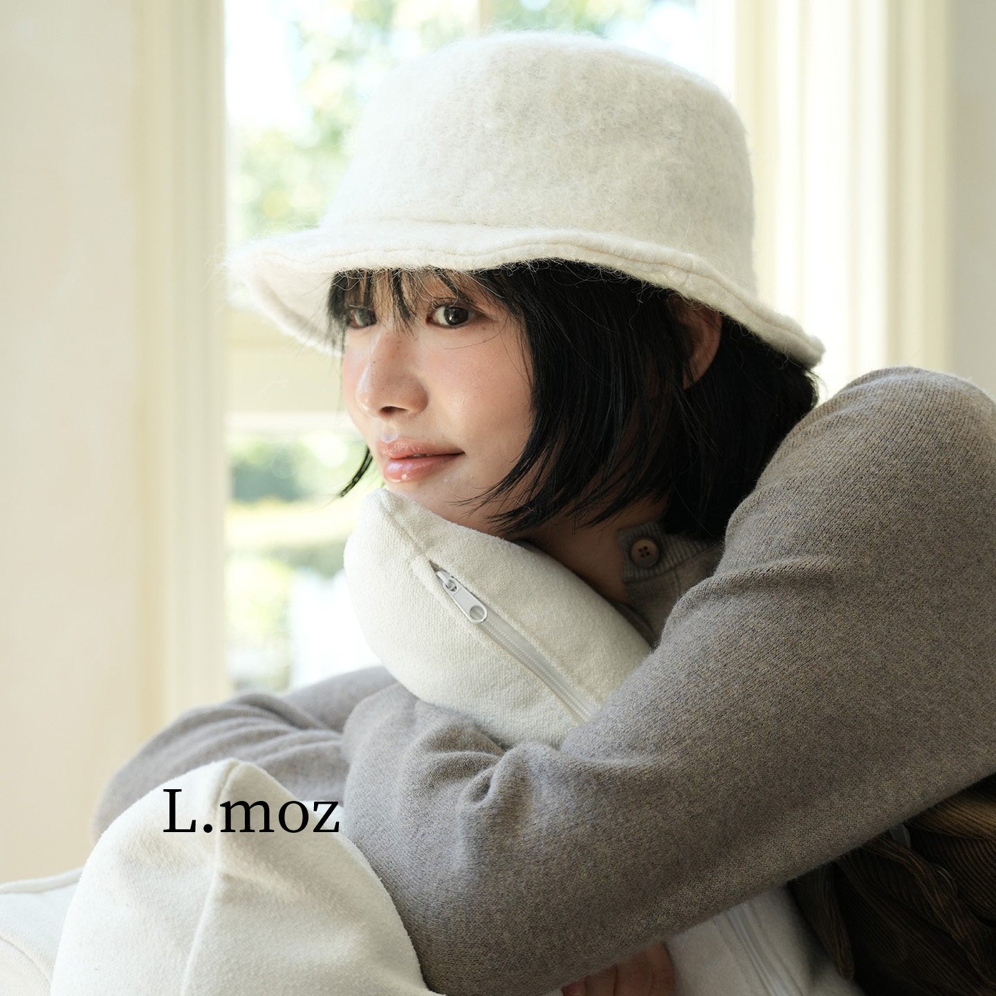 蓝墨竹LMO.Z渔夫帽2025秋冬新款简约白色毛绒盆帽宽大帽檐显脸小,服饰配件/皮带/帽子/围巾,帽子,淘宝优惠券,粉丝福利购,淘宝优惠卷