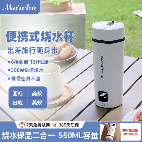 110v跨境便携式烧水杯保温加热杯